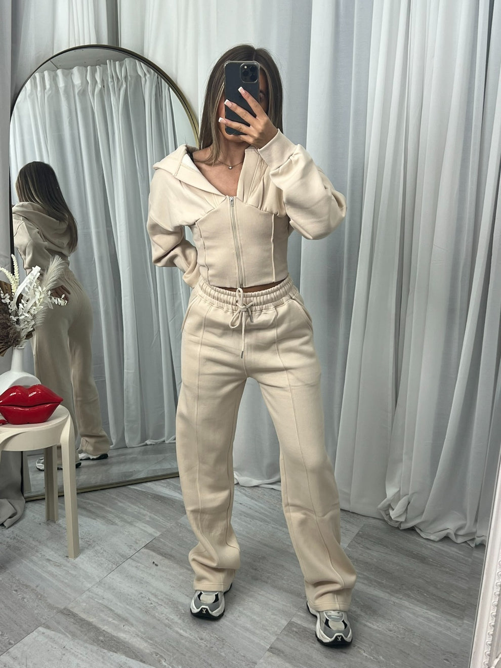 Cropped Zip Hoodie & Trouser Set