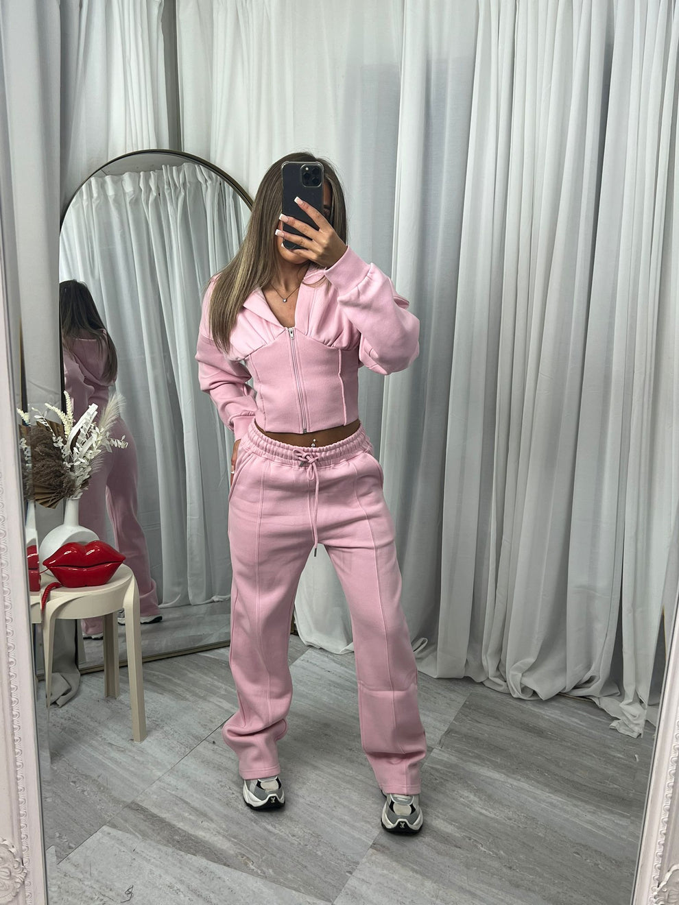 Cropped Zip Hoodie & Trouser Set